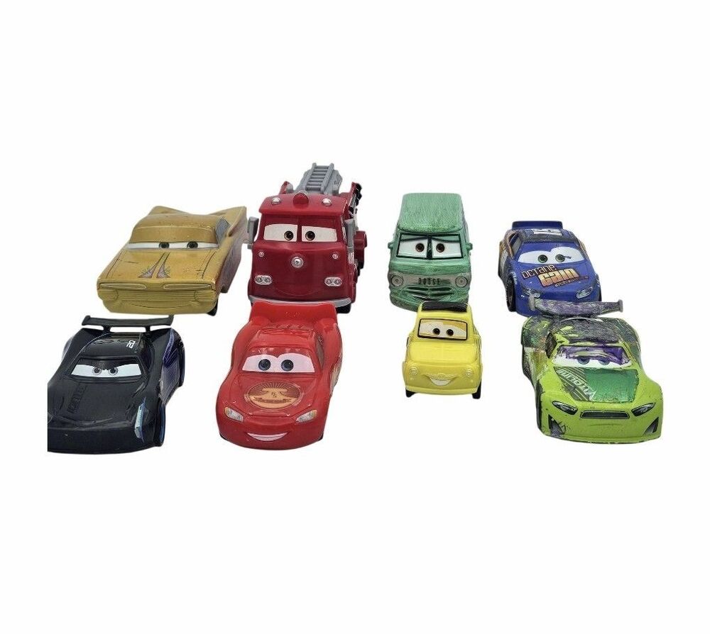 Disney Cars Plastic Diecast Lot Lightning McQueen Fillmore Ramone Sarge DJ Pixar